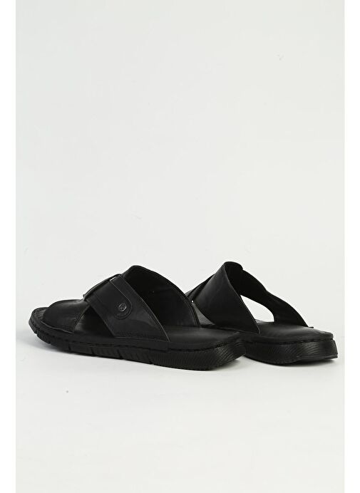 Pierre Cardin Hakiki Deri Erkek Siyah Terlik PC-7460 - Görsel 4