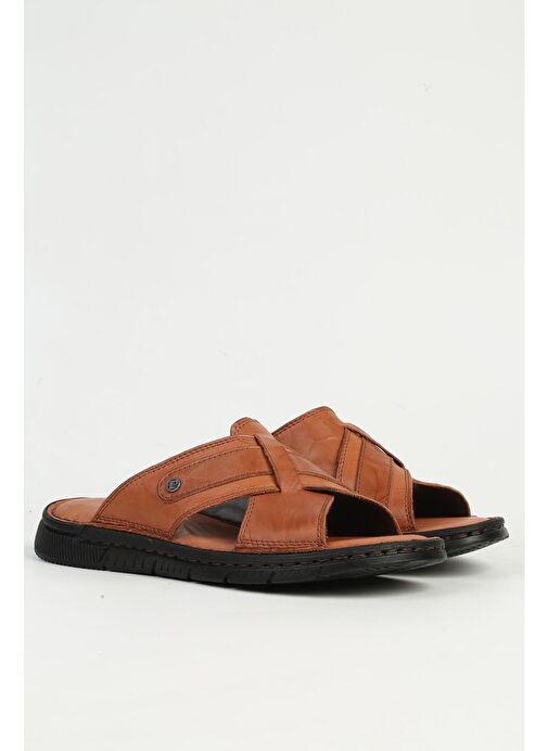 Pierre Cardin Hakiki Deri Taba Erkek Terlik PC-7460 - Görsel 3