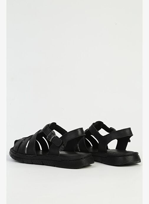 Pierre Cardin Hakiki Deri Siyah Erkek Sandalet PC-7462 - Görsel 4