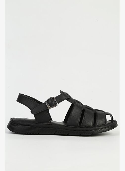 Pierre Cardin Hakiki Deri Siyah Erkek Sandalet PC-7462 - Görsel 2