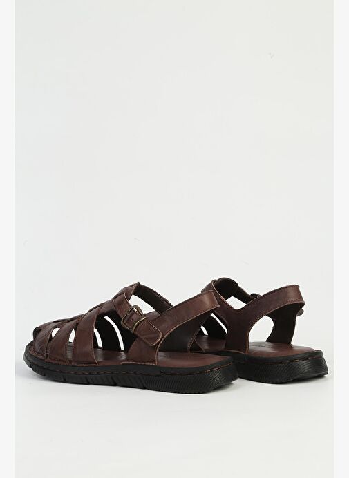 Pierre Cardin Hakiki Deri Kahve Erkek Sandalet PC-7462 - Görsel 4
