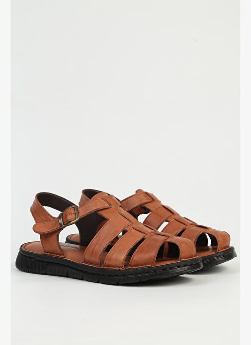 Pierre Cardin Hakiki Deri Taba Erkek Sandalet PC-7462 - Görsel 3