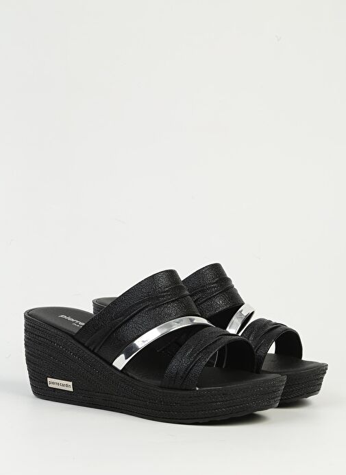 Pierre Cardin Siyah Kadın Topuklu Terlik PC-7480 - Görsel 3