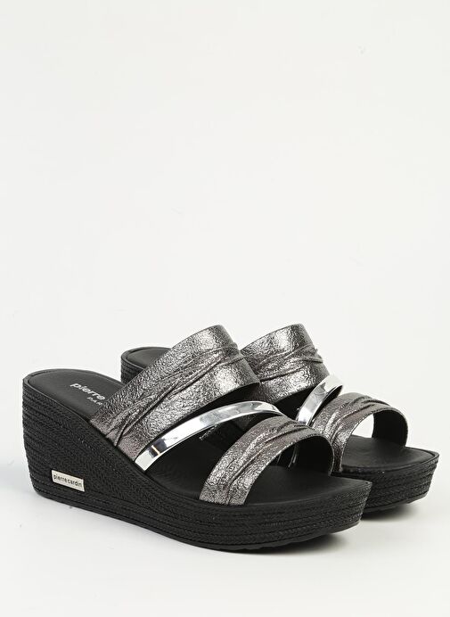 Pierre Cardin Platin Kadın Topuklu Terlik PC-7480 - Görsel 3