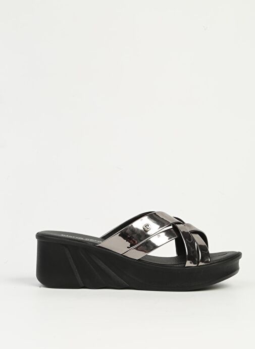 Pierre Cardin Platin Kadın Topuklu Terlik PC-7486 - Görsel 2