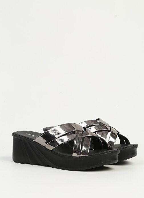 Pierre Cardin Platin Kadın Topuklu Terlik PC-7486 - Görsel 3