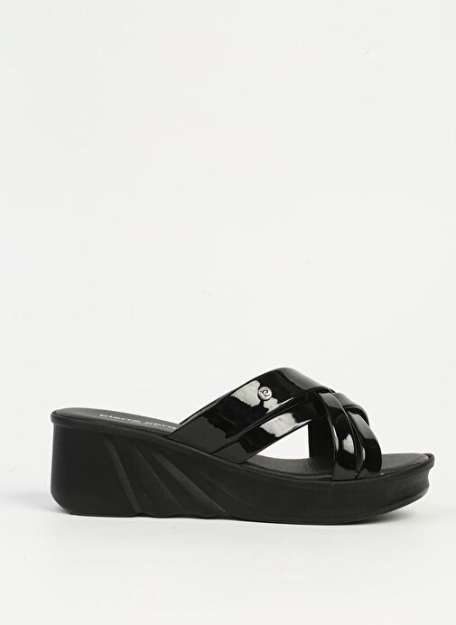 Pierre Cardin Siyah Rugan Kadın Topuklu Terlik PC-7486 - Görsel 2