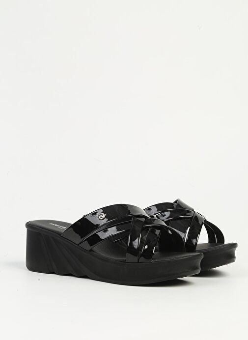 Pierre Cardin Siyah Rugan Kadın Topuklu Terlik PC-7486 - Görsel 3