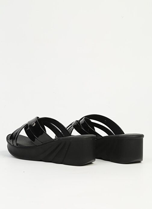 Pierre Cardin Siyah Rugan Kadın Topuklu Terlik PC-7486 - Görsel 4