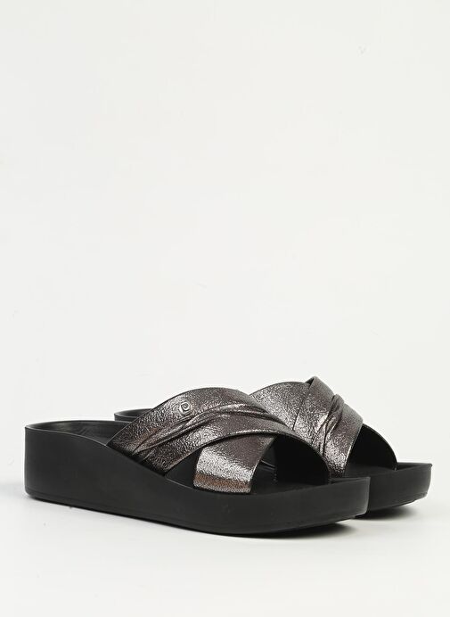 Pierre Cardin Platin Kadın Topuklu Terlik PC-7490 - Görsel 3