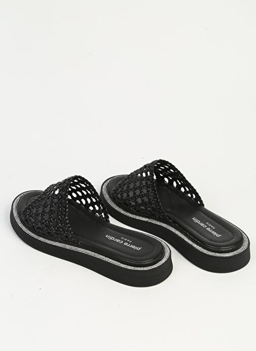 Pierre Cardin Siyah Örgü Kadın Terlik PC-7507 - Görsel 4