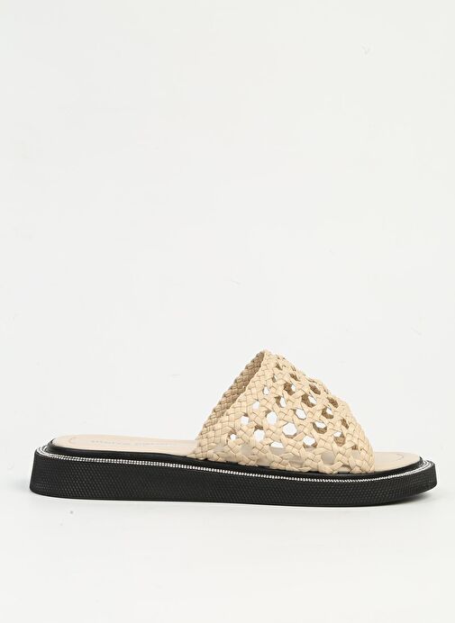 Pierre Cardin Krem Örgü Kadın Terlik PC-7507 - Görsel 2