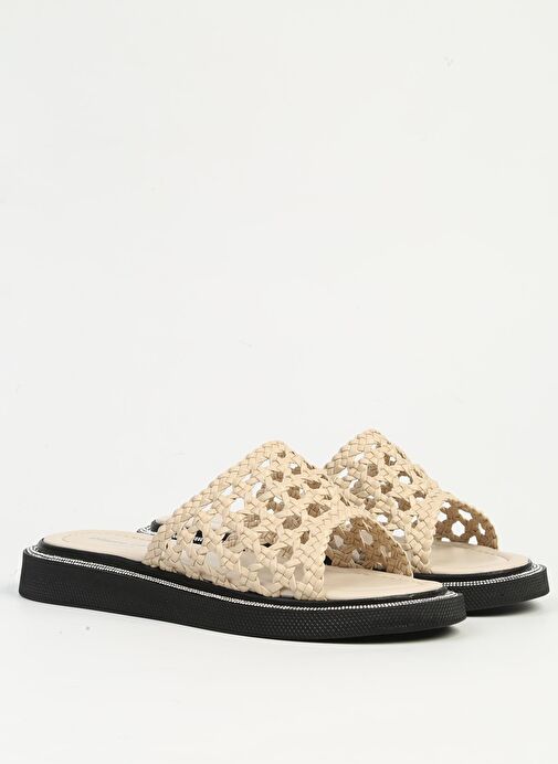 Pierre Cardin Krem Örgü Kadın Terlik PC-7507 - Görsel 3