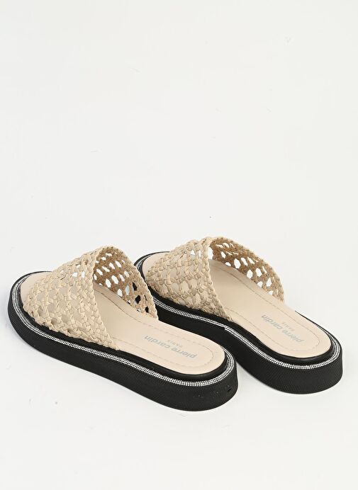 Pierre Cardin Krem Örgü Kadın Terlik PC-7507 - Görsel 4