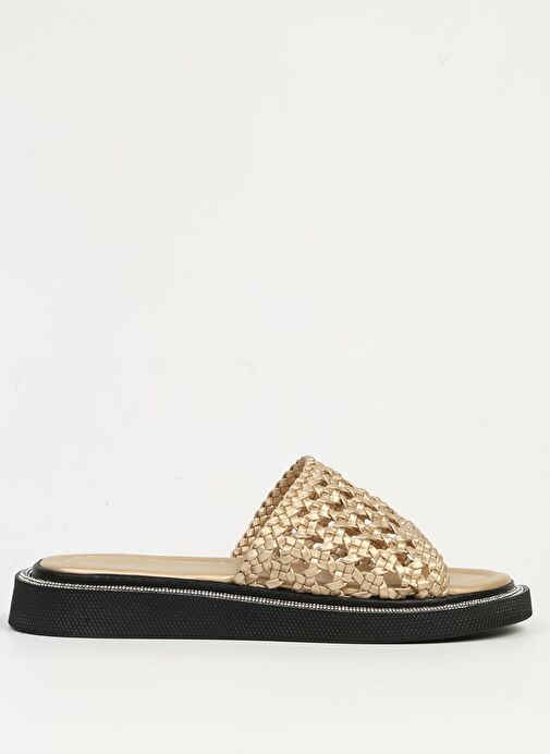 Pierre Cardin Altın Örgü Kadın Terlik PC-7507 - Görsel 2