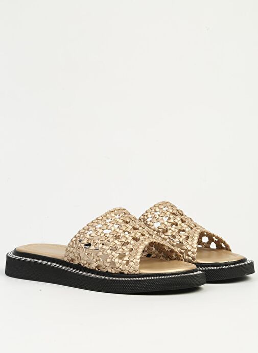 Pierre Cardin Altın Örgü Kadın Terlik PC-7507 - Görsel 3