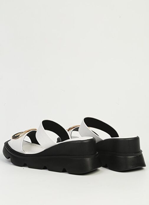 Pierre Cardin Beyaz Kadın Topuklu Terlik PC-7531 - Görsel 4