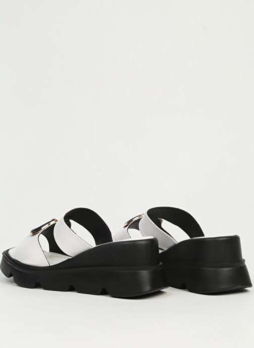 Pierre Cardin Beyaz Kadın Topuklu Terlik PC-7534 - Görsel 4