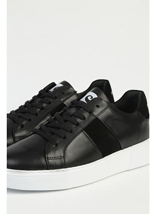 Pierre Cardin Siyah Kadın Deri Sneaker PC-32723-Siyah Beyaz - Görsel 5