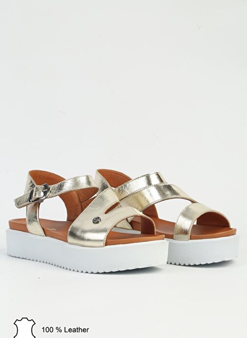 Pierre Cardin Altın Kadın Deri Sandalet PCK-5003 - Görsel 3