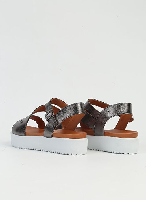 Pierre Cardin Platin Kadın Deri Sandalet PCK-5003 - Görsel 4