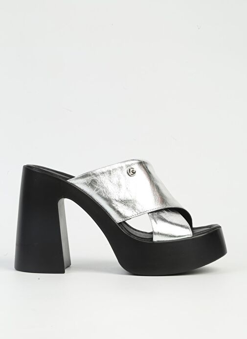 Pierre Cardin Gümüş Kadın Deri Terlik PCK-5005 - Görsel 2