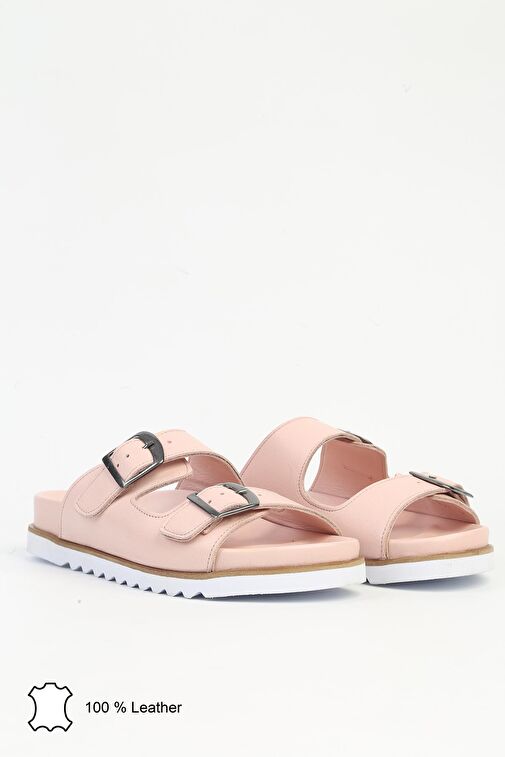 Pierre Cardin Pembe Kadın Deri Terlik PCK-5013 - Görsel 3
