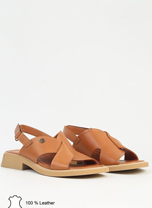 Pierre Cardin Taba Kadın Deri Sandalet PCK-5017 - Görsel 3