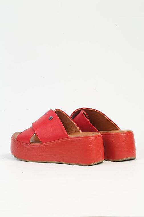 Pierre Cardin Kırmızı Kadın Deri Terlik PCK-5023 - Görsel 4