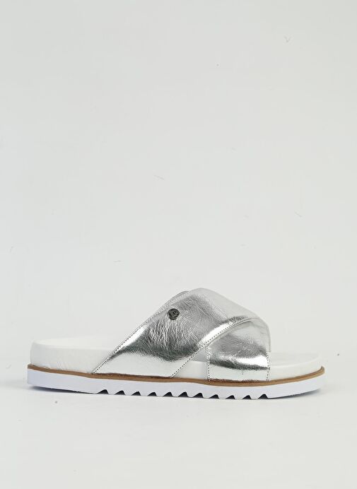 Pierre Cardin Gümüş Kadın Deri Terlik PCK-5039 - Görsel 2