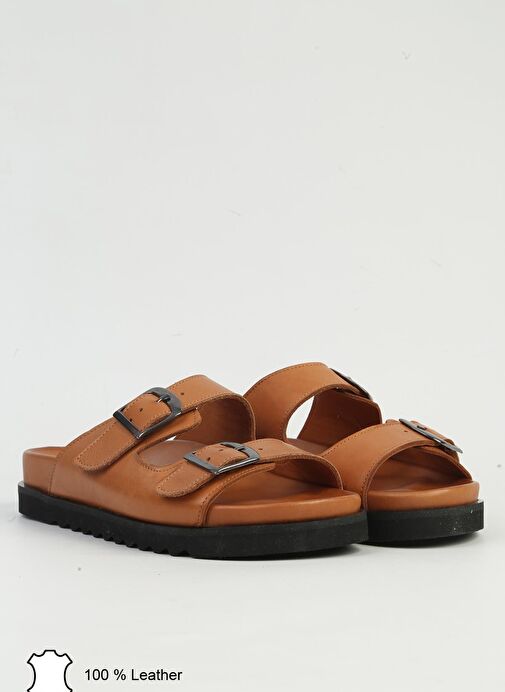 Pierre Cardin Taba Kadın Deri Terlik PCK-5041 - Görsel 3