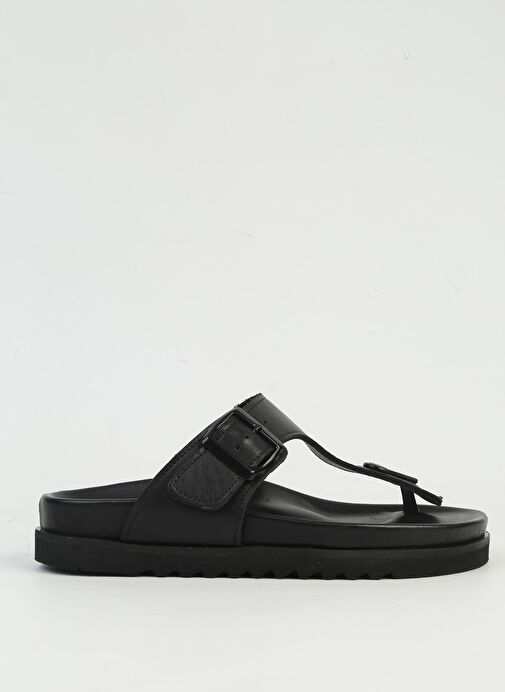 Pierre Cardin Siyah Kadın Parmak Arası Deri Terlik PCK-5042 - Görsel 2