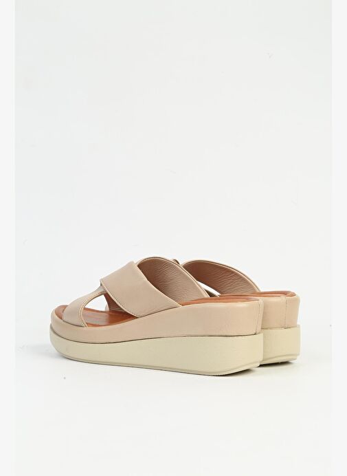 Pierre Cardin Bej Kadın Deri Terlik PCK-5043 - Görsel 4