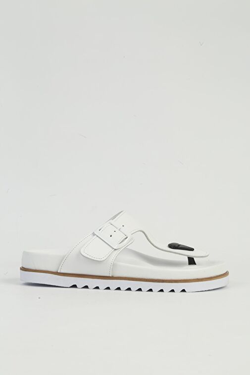 Pierre Cardin Beyaz Kadın Deri Terlik PCK-5052 - Görsel 2