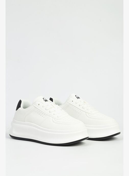 Benetton Beyaz Kadın Spor Ayakkabı İTHAL BNI-12156 - Görsel 3