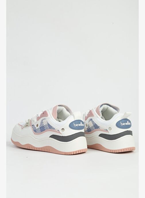 Benetton Beyaz Pudra Kadın Spor Ayakkabı İTHAL BNI-12157 - Görsel 4