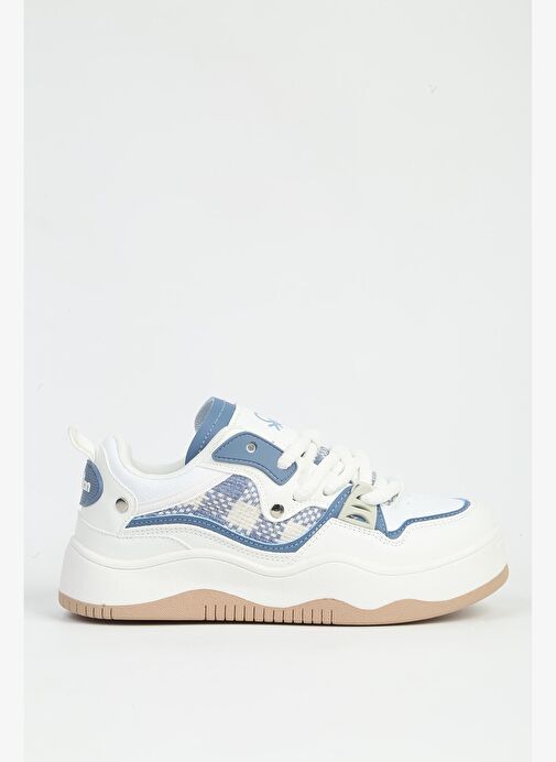 Benetton Beyaz Bebe Mavi Kadın Spor Ayakkabı İTHAL BNI-12157 - Görsel 2