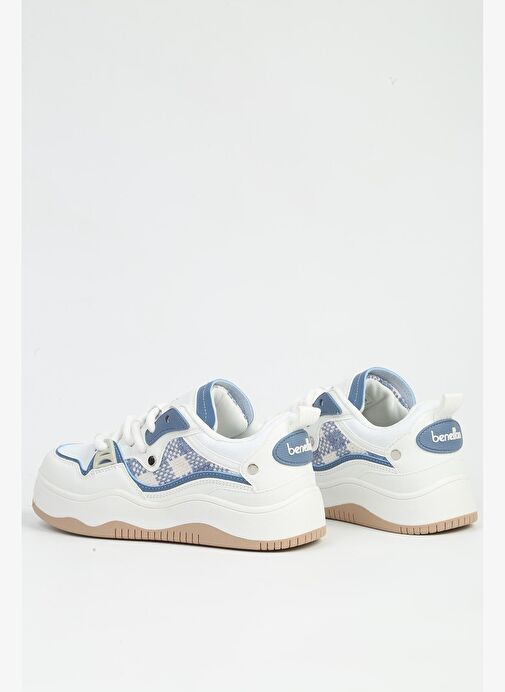 Benetton Beyaz Bebe Mavi Kadın Spor Ayakkabı İTHAL BNI-12157 - Görsel 4