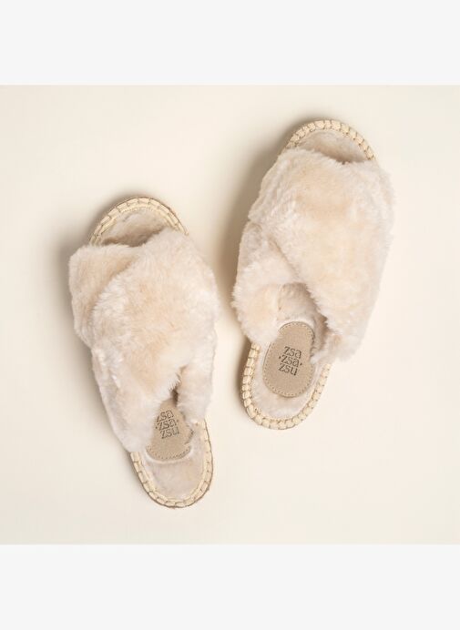 Florya Jüt Terlik Krem - Görsel 6