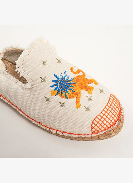 Florya Jüt Terlik 37-40 Ekru - Turuncu - Görsel 4