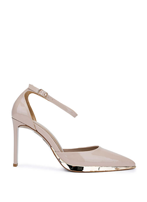 Tamer Tanca Kadın Hakiki Deri Bej Topuklu Ayakkabı - Görsel 2