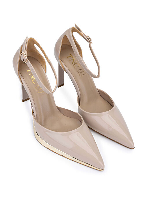 Tamer Tanca Kadın Hakiki Deri Bej Topuklu Ayakkabı - Görsel 3