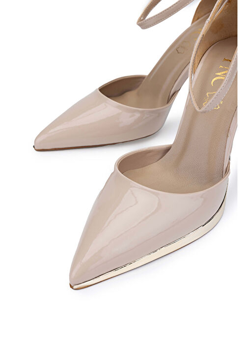 Tamer Tanca Kadın Hakiki Deri Bej Topuklu Ayakkabı - Görsel 4