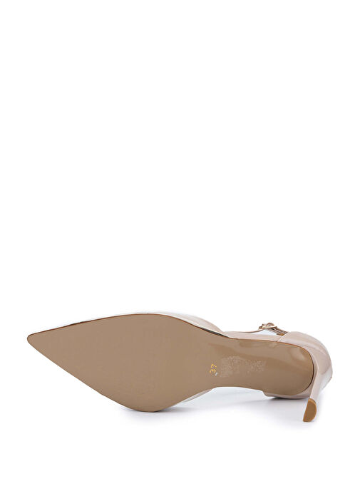Tamer Tanca Kadın Hakiki Deri Bej Topuklu Ayakkabı - Görsel 5
