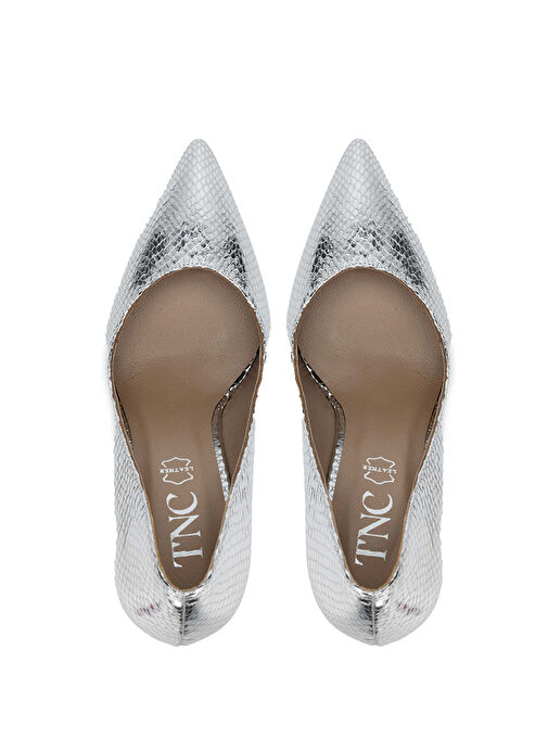 Tamer Tanca Kadın Hakiki Deri Gri Topuklu Ayakkabı - Görsel 6