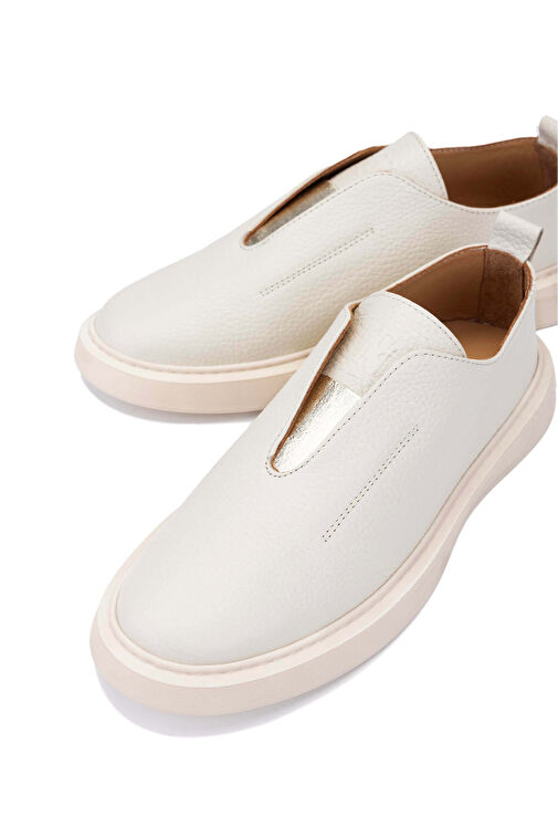 Tamer Tanca Kadın Hakiki Deri Bej Casual Ayakkabı - Görsel 5