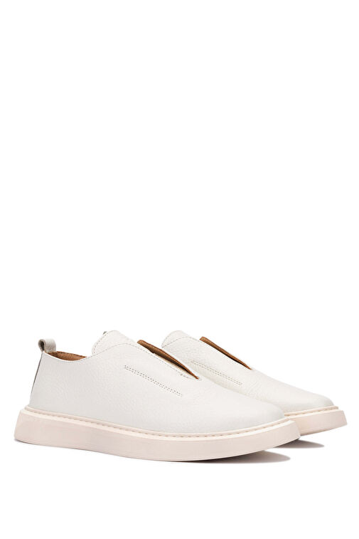 Tamer Tanca Kadın Hakiki Deri Bej Casual Ayakkabı - Görsel 6