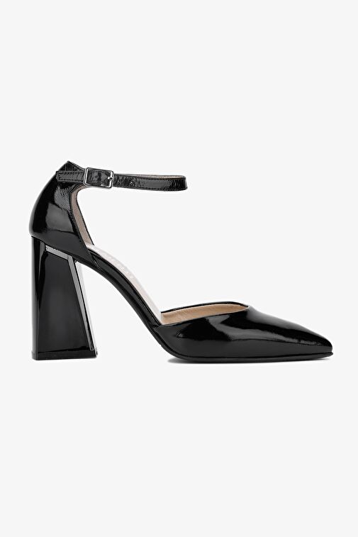 Valmenti Siyah Kadın Rugan Topuklu Ayakkabı 33 9201 BN AYK Y24 - Görsel 2