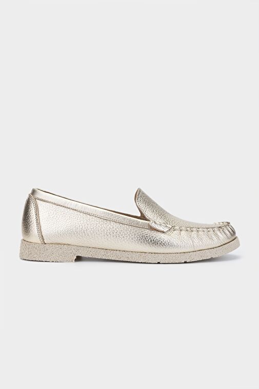 Valmenti Patrika Kadın Dore Hakiki Deri Loafer Ayakkabı - Görsel 2