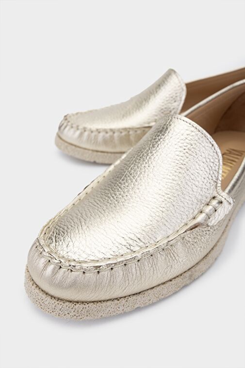 Valmenti Patrika Kadın Dore Hakiki Deri Loafer Ayakkabı - Görsel 4